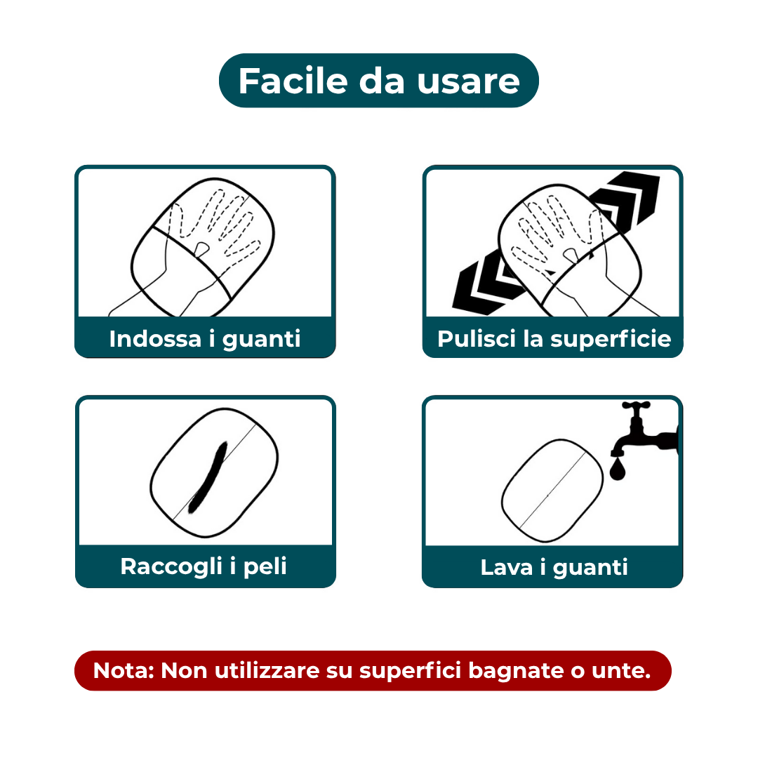 Veinese™ Guanti Elettrostatici per Peli di Animali